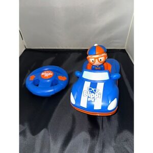 Blippi My First RC Race Car Blue‎ Orange Remote Control Steering Wheel Toy Car
